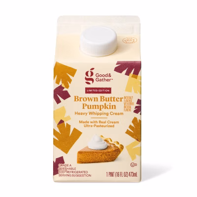 Brown Butter Pumpkin Flavored Heavy Whipping Cream - 16 fl oz - Good & Gather™