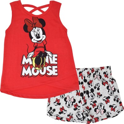 Disney Princess Moana Belle Minnie Mouse Nightmare Before Christmas Tank Top and French Terry Shorts Toddler to Big Kid