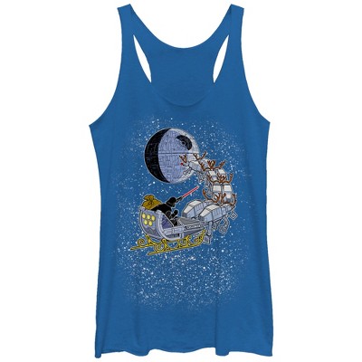 Women's Star Wars Christmas Darth Vader Santa's Sleigh Racerback Tank Top