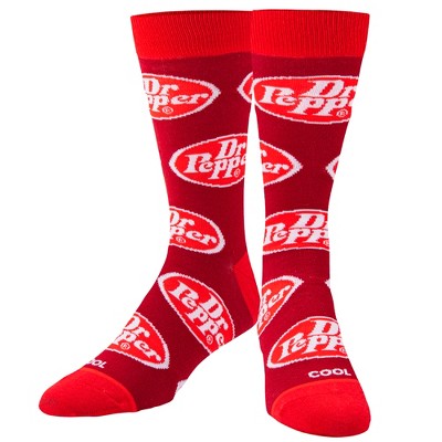 Cool Socks - Dr Pepper Retro Logo Crew Socks | Vintage Soft Cotton Blend, Fun Novelty Gift for Men & Women
