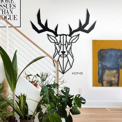 Geometric Deer Metal Wall Art,  Living Room and Home Decor, XX Large