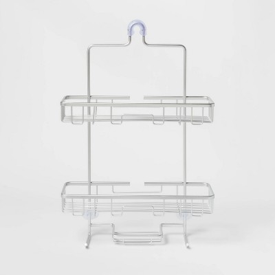 Wide Rustproof Shower Caddy with Lock Top Aluminum - Threshold™