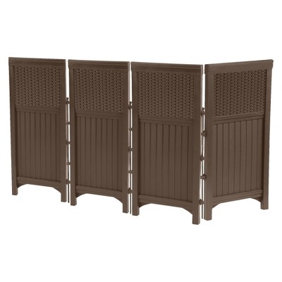 44" Resin Wicker Screen Enclosure Java Brown - Suncast: Powder-Coated, Weatherproof, No Assembly Required