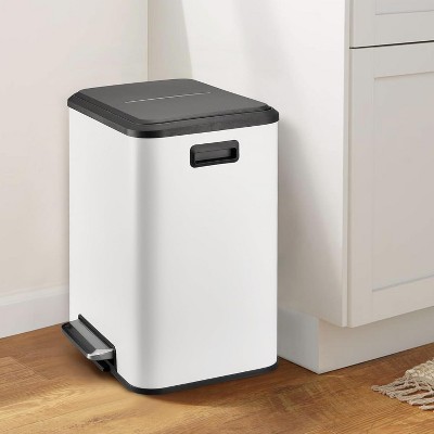 Trash Can, 2 x 4 Gal Dual Garbage Can & Recycle Bin, 2 Compartments