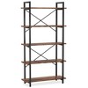 Resenkos Bookshelf, Bookcase Standing Shelf Unts,5-Tier Bookshelf, Industrial Etagere Bookcase Display Shelf Unit Brown - 3 of 3