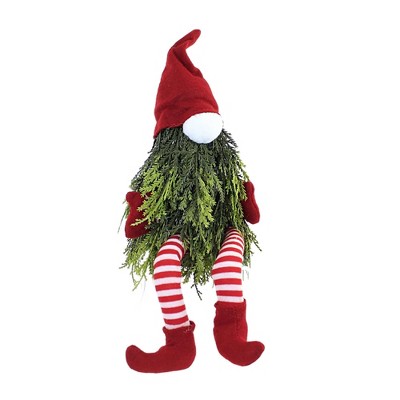 Ganz 7.5 Inch Gnome Shelf Sitter Christmas , Santa Hat Evergreen (1PC)