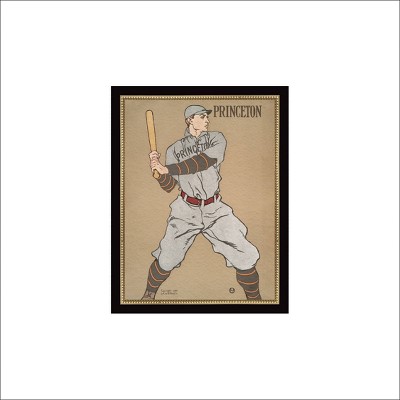 Petal Lane 7"x9" Princeton Baseball Beaded Framed Wall Art Black