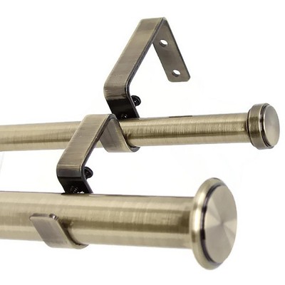 Urbanest Bouton Manhattan 1-inch 5-8 inch Double Drapery Curtain Window Rod Set