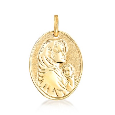 Ross-Simons Italian 14kt Yellow Gold Virgin Mary Pendant Size 0.88