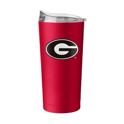NCAA Georgia Bulldogs 20oz Powder Coat Tumbler: Portable Drinkware, Steel & Plastic