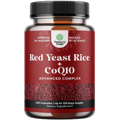 Red Yeast Rice + CoQ10 Advanced Complex Capsule, Support Skin, Heart, Lung & Brain Health, Nature's Craft, 60, 120 or 240ct