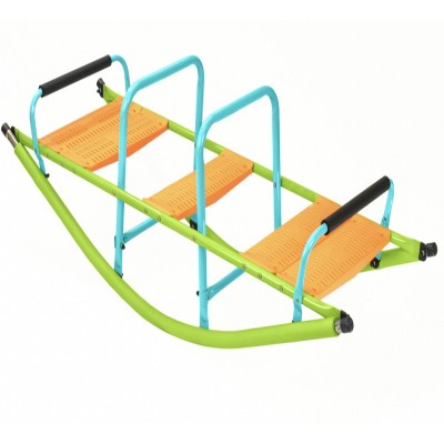 Dexmalle Teeter Totter Seesaw for Kids Outdoor, 2 in 1 Metal Rocking Seesaw for Toddlers