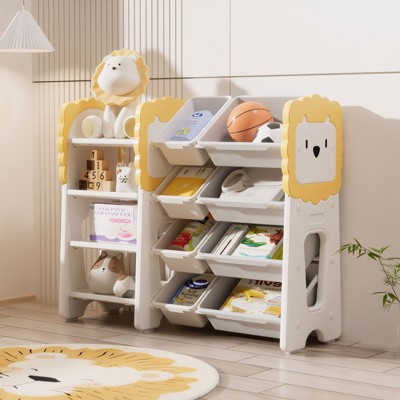 NicBex Multi-Functional Kids Bookshelf & Toy Storage Organizer Versatile Storage Solutions for Playroom, Bedroom & Classroom Organization