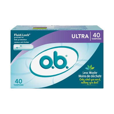 o.b. Non-Applicator Ultra Absorbency Tampons - Unscented - 40ct
