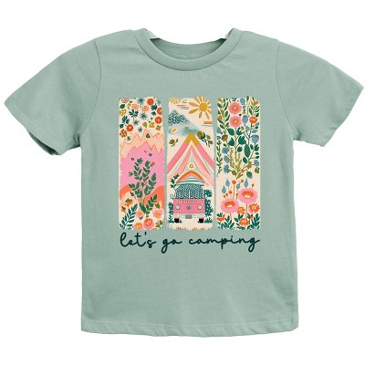 The Juniper Shop Let's Go Camping Van Youth Short Sleeve Tee - M - Seafoam