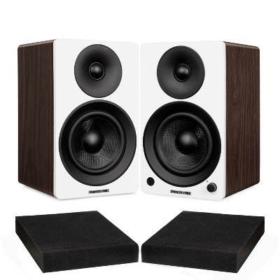 Fluance Ai41 Powered 2.0 Stereo Bookshelf Speakers with 5" Drivers, 90W Amplifier, and High Density Foam Isolation Pads
