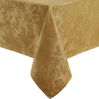 Elrene Poinsettia Elegance Jacquard Holiday Tablecloth - Elrene Home Fashions
