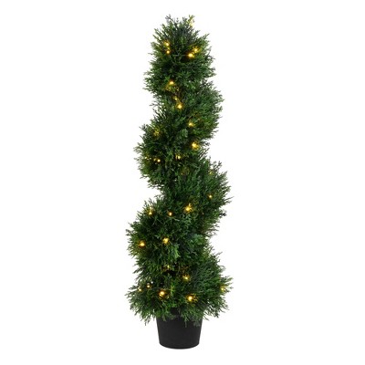 Vickerman Artificial Cedar Spiral Topiary In Pot UV