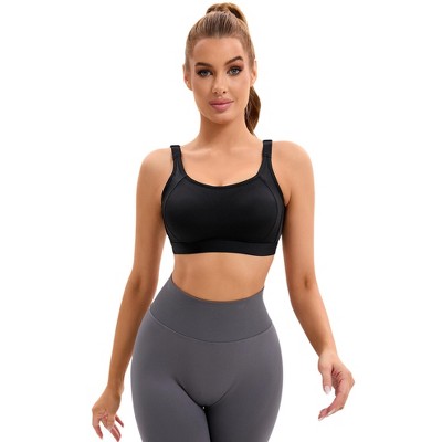 INSPIRE CHIC Women's Contrasting Colors Adjustable Straps Workout Fixed Cup U Back Sports Bras