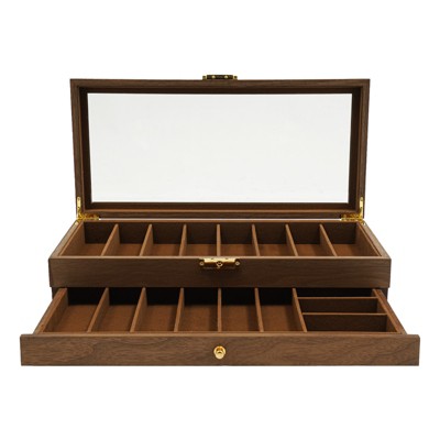 YIYIBYUS 2-Tier Knife Display Case Organizer, Desktop Knife Storage Box