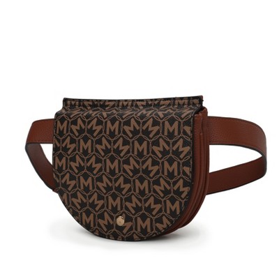 MKF Collection Daksha Fanny Pack Half Moon Handbag Monogram Stylish Vegan Leather by Mia K