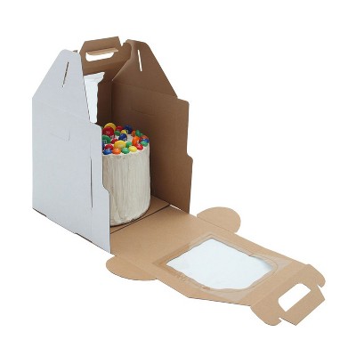 O'Creme Tall White Cardboard Kraft Cake Carrier Box, 10 x 10 x 12 Inch Deep