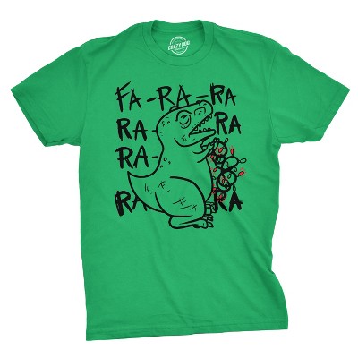 Mens Fa Ra Ra Ra Ra Trex Christmas Lights Funny Holiday Dinosaur T shirt - Crazy Dog Men's T Shirt Gift For Christmas