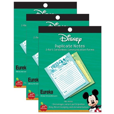 Eureka Mickey Hello Duplicate Notes, 50 Forms Per Pack, 3 Packs