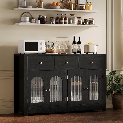 Coucheta 55 Inch Modern Acrylic Sideboard Buffet Cabinet with Drawers,Kitchen Storage for Dining Room