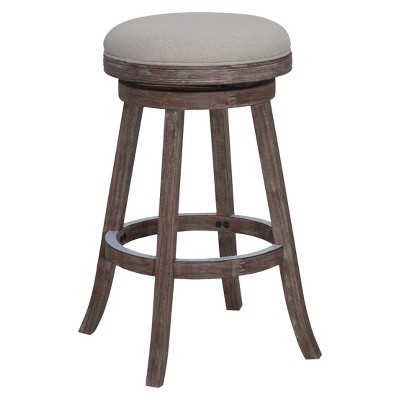 29" Fenton Driftwood Counter Height Barstool Hardwood Ivory - Boraam
