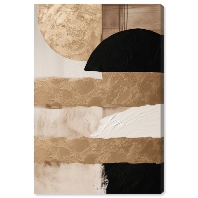 Art Remedy Sunny Cloudy Gold Brown Earthy Abstract Wall Art Unframed