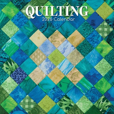 2026 Square Wall Calendar, Quilting, 16-Month Lifestyles Theme with 180 Reminder Stickers (12x12 In)