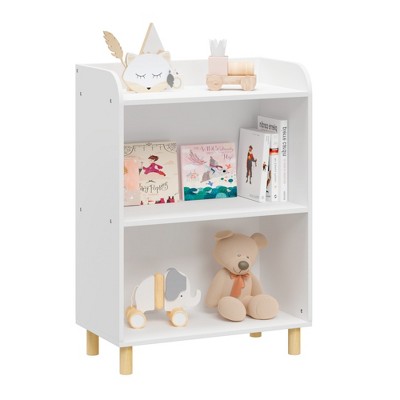 TopComfy Decorative Bookshelf 3 Tier Kids Bookcase with Compartments for Playroom Nursery Kid Room, White, 22.05"*11.81"*30.71"