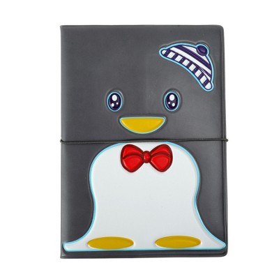 Unique Bargains Cartoon Little Penguins Passport Holder Black White 1 Pc