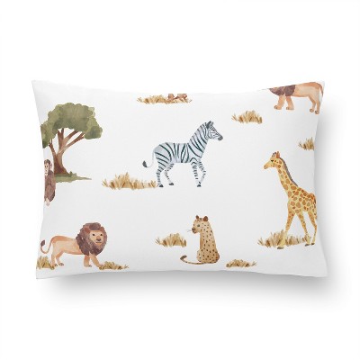 Sweet Jojo Designs Boy, Girl, Unisex/Gender Neutral Mini Pillow with Pillowcase 12 x 8 in. Jungle Multicolor