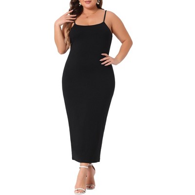 Agnes Orinda Women's Plus Size Spaghetti Strap Midi Long Bodycon Dresses
