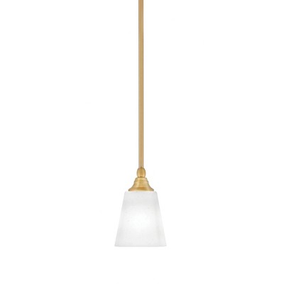 Toltec Lighting Any 1 - Light Pendant in  New Aged Brass with 4.5" Square White Muslin Shade