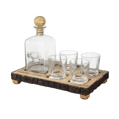 Dexmalle S/6 Alaine Bar Set with Mango Wood Stand
