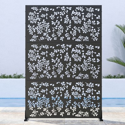 PexFix 72 in. H x 47 in. W Outdoor Metal Privacy Screen Garden Fence Foliage Pattern Wall Applique