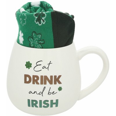 Pavilion Gift Company - Be Irish - 15.5 oz Mug and Sock Set - Drinkware