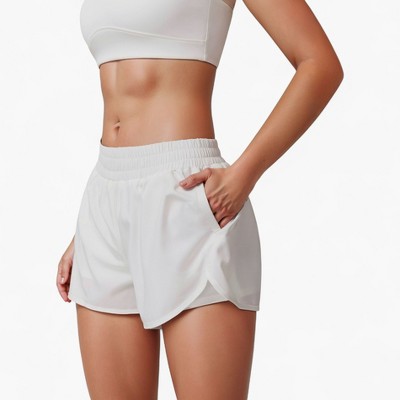Anna-Kaci Active Women's High Waist Running Shorts with Built-In Liner and Side Pockets for Storage