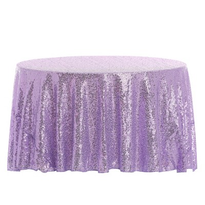 Unique Bargains Polyester Sequin Dining Room Parties Dances Round Tablecloth 1 Pc