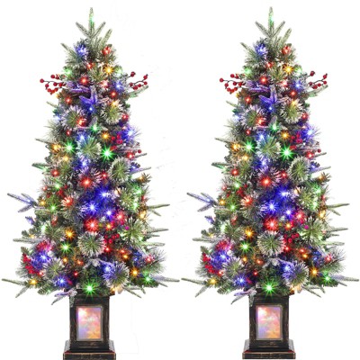 4.5-Foot Tall Christmas Tree with 150 LED Lights, Two-Color switchable Christmas Tree Lights, Perfect Christmas Decoration