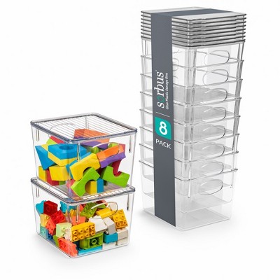 Sorbus Medium Storage Containers with Lids - Small Plastic Storage Bins - Toy Organizers and Storage Bin - Clear Containers for Organizing