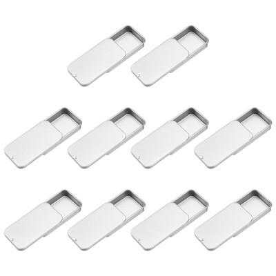 Unique Bargains Metal Anti-Oxidation Slide Top Rectangular Tin Containers 10 Pcs