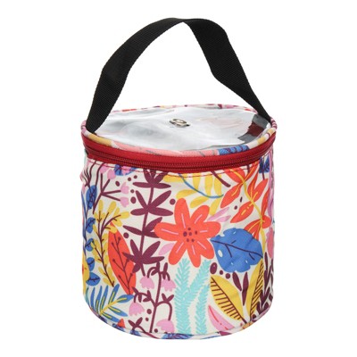 Unique Bargains Portable Crochet Knitting Sewing Craft Yarn Storage Bag Orange Leaves 5.12" x 5.51"