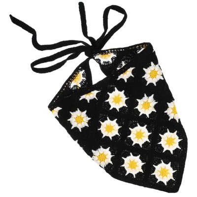 Unique Bargains Women's Classic Cute Hollow Triangle Headwrap 21.06"x10.24" Black 1 Pc