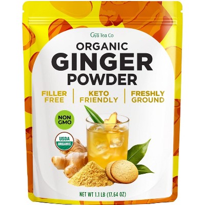 Ground Ginger 1.1lb (17.64 Oz) , Gya Tea Co Ginger Powder - Smooth-Blending For Shots, Teas, Cooking