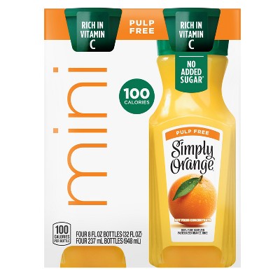 Simply Pulp Free Orange Juice - 32 fl oz/4ct