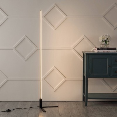 JONATHAN Y Potts 60.5" Modern Contemporary Aluminum/Iron Integrated (Includes LED Light Bulb) Post Floor Lamp